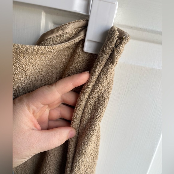 St. John Women’s Wool Blend Tan Knit‎ Side Zip Pencil Skirt Size 14 - Picture 4 of 4